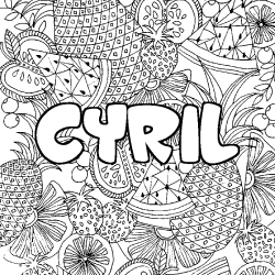 CYRIL - Fruits mandala background coloring