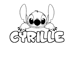 Coloring page first name CYRILLE - Stitch background