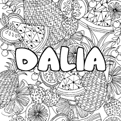 DALIA - Fruits mandala background coloring