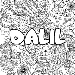 DALIL - Fruits mandala background coloring