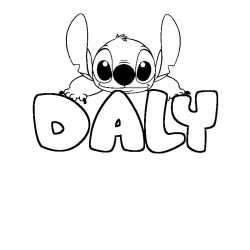 Coloring page first name DALY - Stitch background