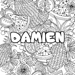 DAMIEN - Fruits mandala background coloring