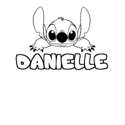 Coloring page first name DANIELLE - Stitch background