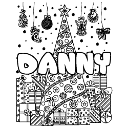 DANNY - Christmas tree and presents background coloring