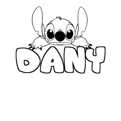 Coloring page first name DANY - Stitch background