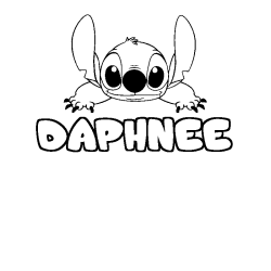 Coloring page first name DAPHNEE - Stitch background