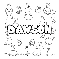 Coloring page first name DAWSON - Easter background