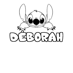 Coloring page first name DÉBORAH - Stitch background