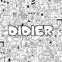 Coloring page first name DIDIER - City background