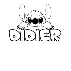 Coloring page first name DIDIER - Stitch background