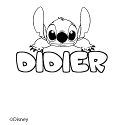 Coloring page first name DIDIER - Stitch background