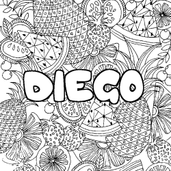 DIEGO - Fruits mandala background coloring