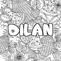 DILAN - Fruits mandala background coloring