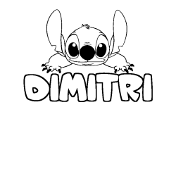 Coloring page first name DIMITRI - Stitch background