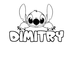 Coloring page first name DIMITRY - Stitch background