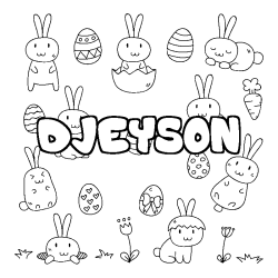 Coloring page first name DJEYSON - Easter background