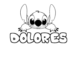 Coloring page first name DOLORES - Stitch background