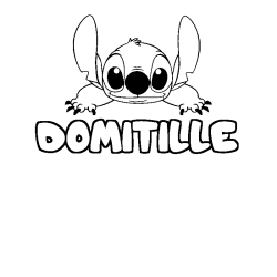 Coloring page first name DOMITILLE - Stitch background