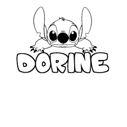Coloring page first name DORINE - Stitch background