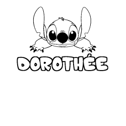 Coloring page first name DOROTHÉE - Stitch background