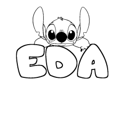 Coloring page first name EDA - Stitch background