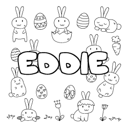 Coloring page first name EDDIE - Easter background