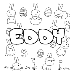 Coloring page first name EDDY - Easter background