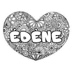 &Eacute;D&Egrave;NE - Heart mandala background coloring