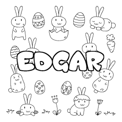 Coloring page first name EDGAR - Easter background