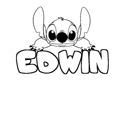 Coloring page first name EDWIN - Stitch background