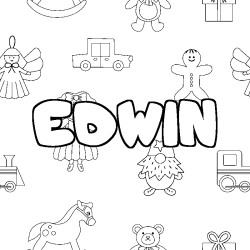 EDWIN - Toys background coloring