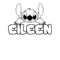 Coloring page first name EILEEN - Stitch background