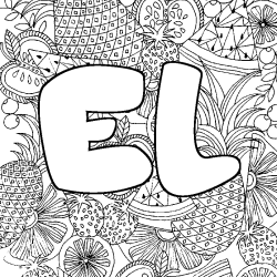 EL - Fruits mandala background coloring