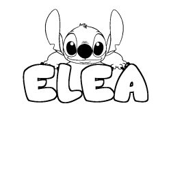 Coloring page first name ELEA - Stitch background