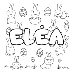 Coloring page first name ELÉA - Easter background