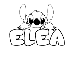 Coloring page first name ELÉA - Stitch background