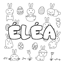 Coloring page first name ÉLÉA - Easter background