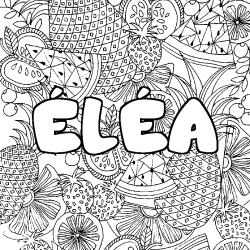 &Eacute;L&Eacute;A - Fruits mandala background coloring