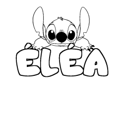 Coloring page first name ÉLÉA - Stitch background