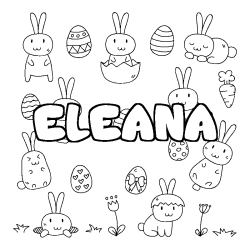 Coloring page first name ELEANA - Easter background