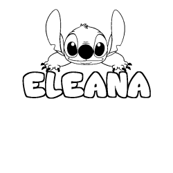 Coloring page first name ELEANA - Stitch background