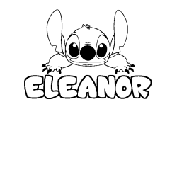 Coloring page first name ELEANOR - Stitch background