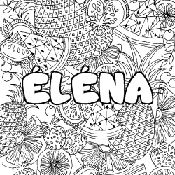 &Eacute;L&Eacute;NA - Fruits mandala background coloring