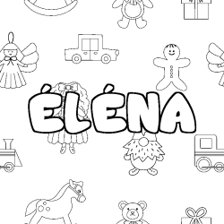 &Eacute;L&Eacute;NA - Toys background coloring