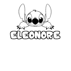 Coloring page first name ELEONORE - Stitch background