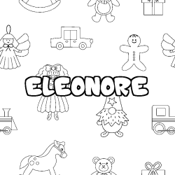 Coloring page first name ELEONORE - Toys background