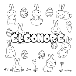 Coloring page first name ÉLÉONORE - Easter background