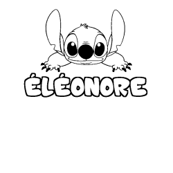 Coloring page first name ÉLÉONORE - Stitch background