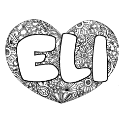 ELI - Heart mandala background coloring