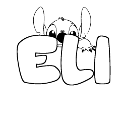 Coloring page first name ELI - Stitch background